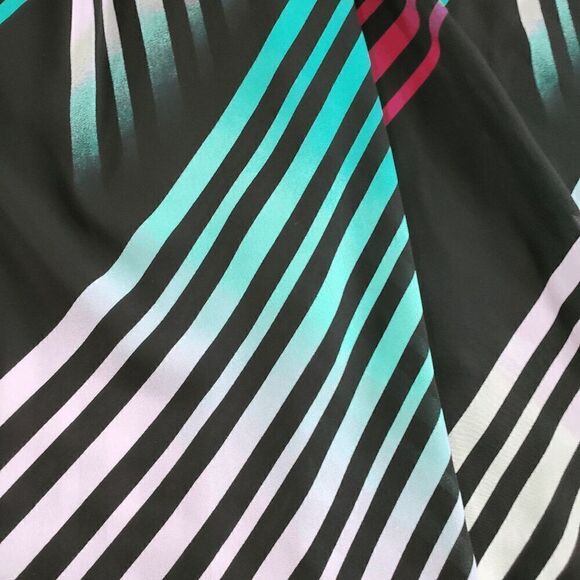 Worthington Top Womens Small Black Striped Chiffon Sleeveless Halter Neck Tank - Picture 7 of 11